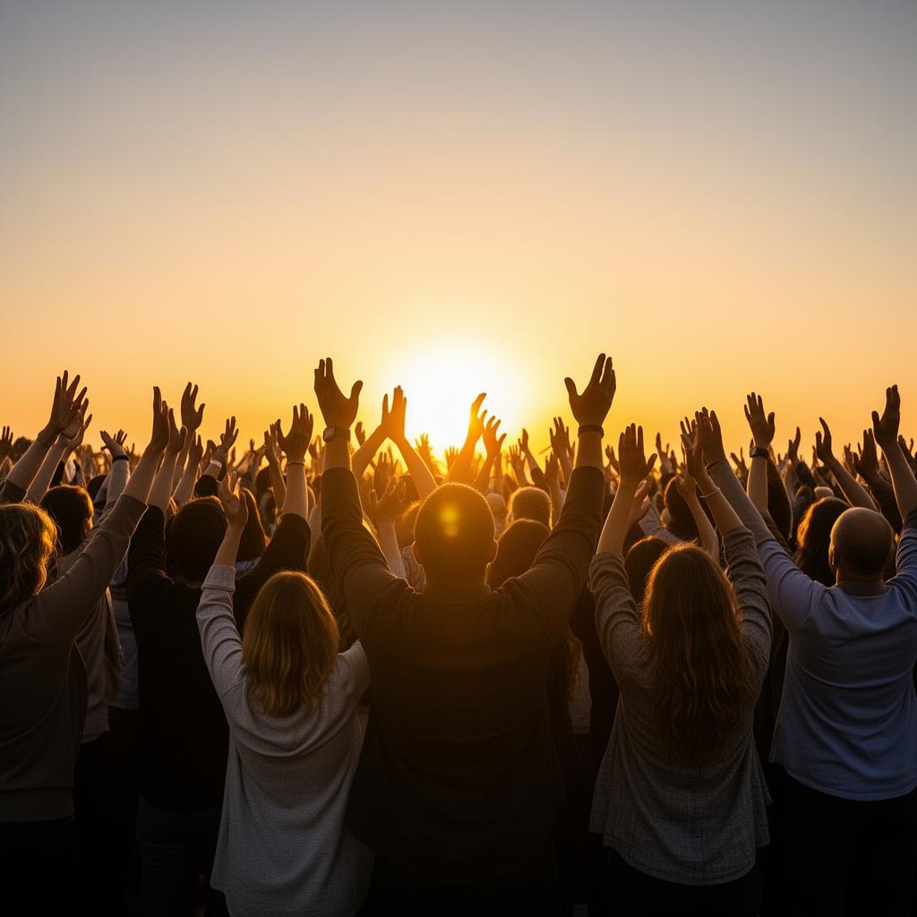 Hands raised in worship